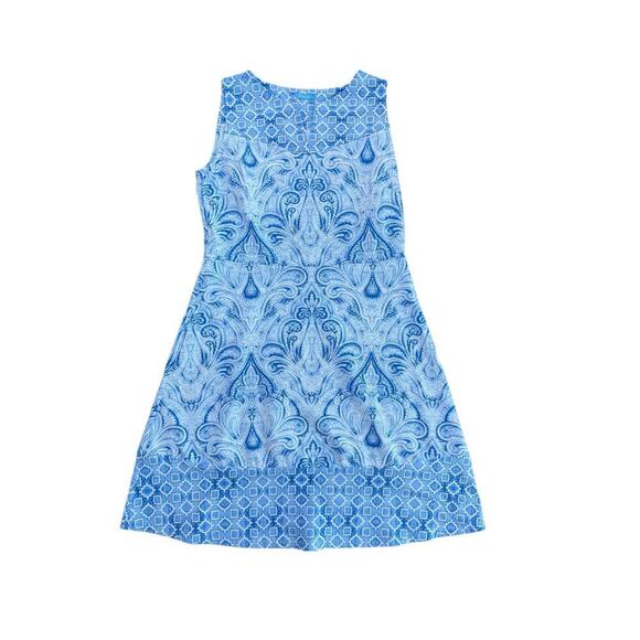 J. McLaughlin Women's Sleeveless Blue Geometric Catalina Sheath Dress Size Large - Picture 3 of 7